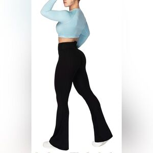 NWT Sunzel Flare Leggings Crossover Yoga Pants M Black NEW